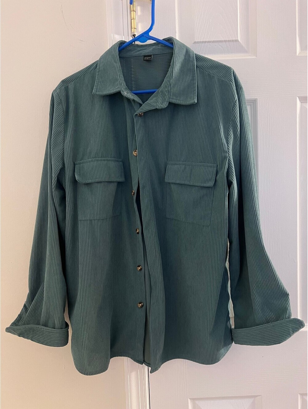 Mens green corduroy Manfinity shirt L